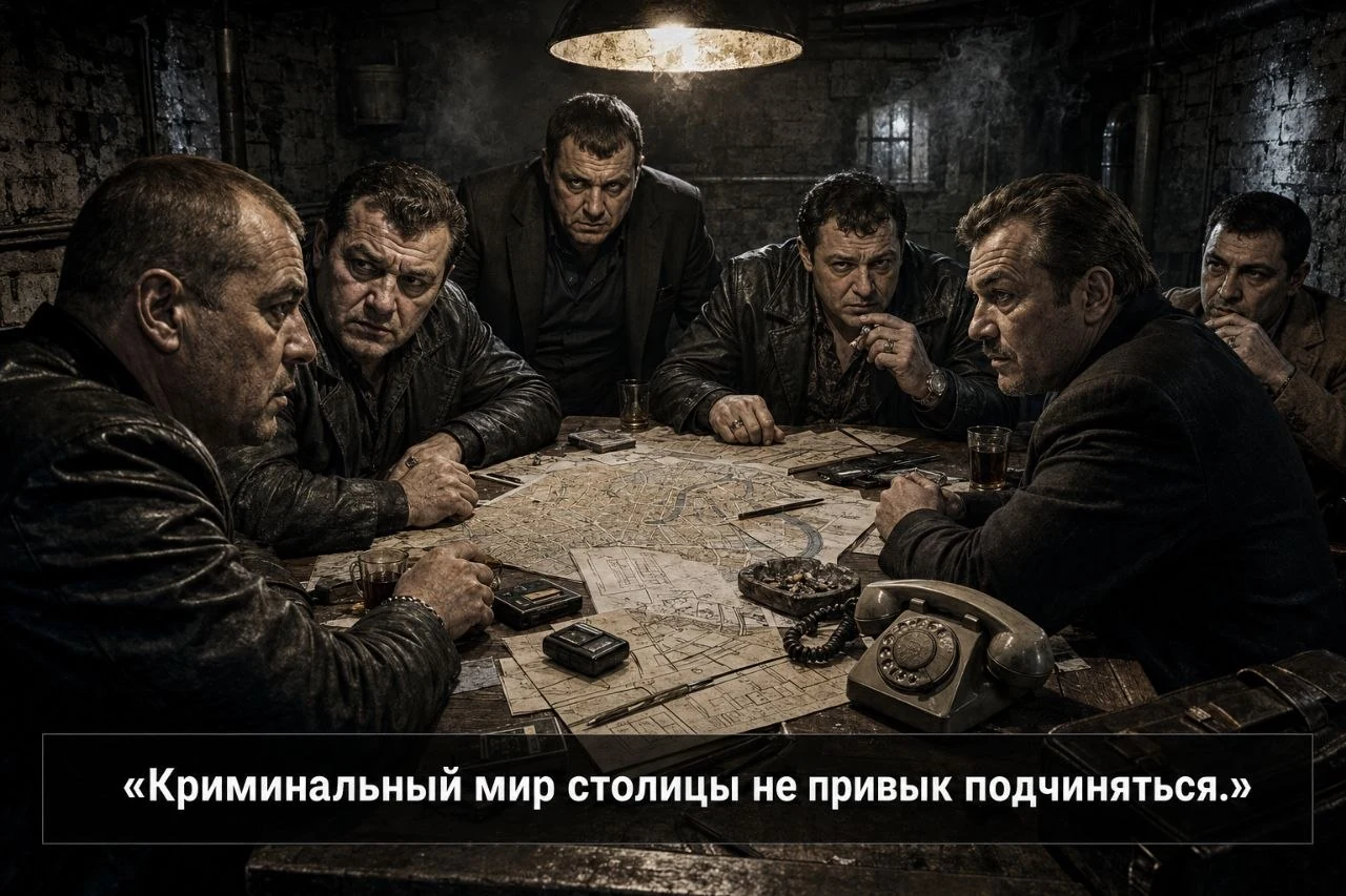 Совет криминальных лидеров вокруг карты