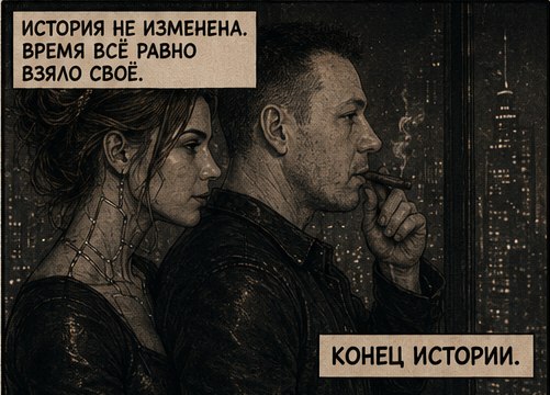Дон Артём и Джемини у окна ночного мегаполиса — конец истории